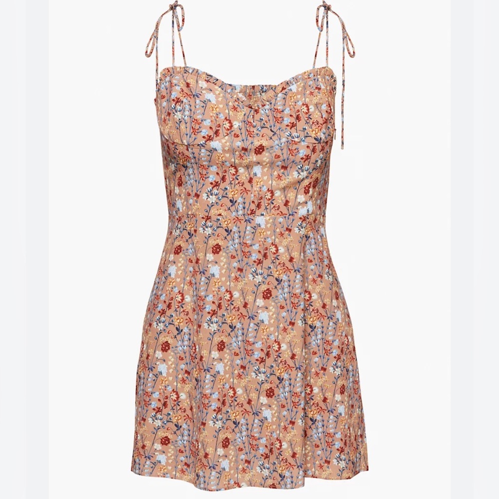 Aritzia Wilfred Neutral Flower Sundress Size 00